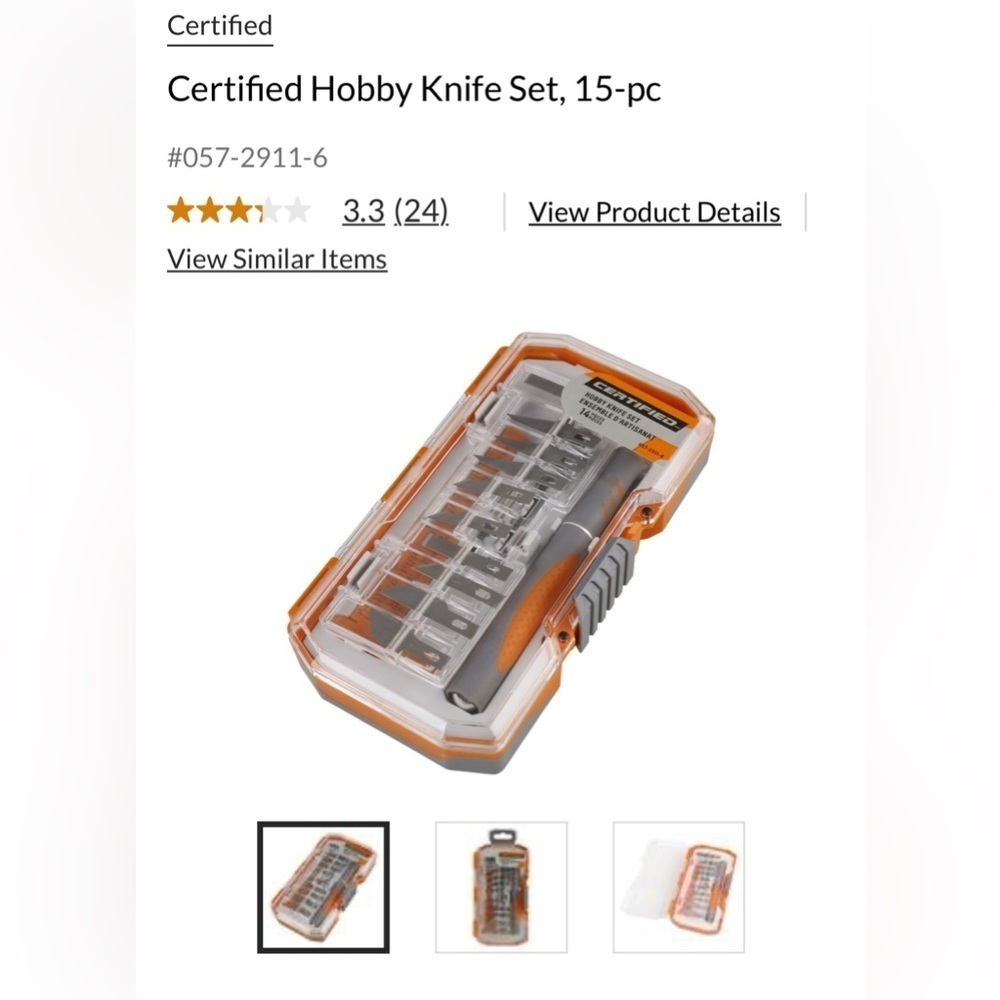 Certified Hobby Knife Set with Orange Accents. Some blades are missing 😶 - Picture 2 of 3